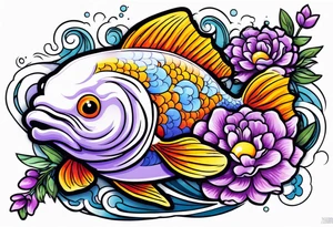 Lavender koi tattoo idea