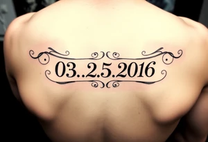 Roman numerals with the date as 03.25.2016 tattoo idea