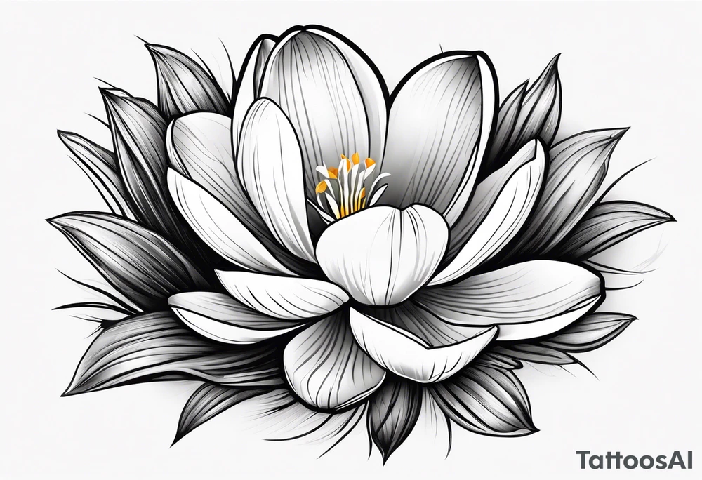 crocus flower design tattoo idea