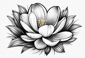 crocus flower design tattoo idea