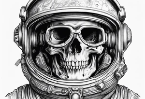 Skull in an astronaut helmet tattoo idea