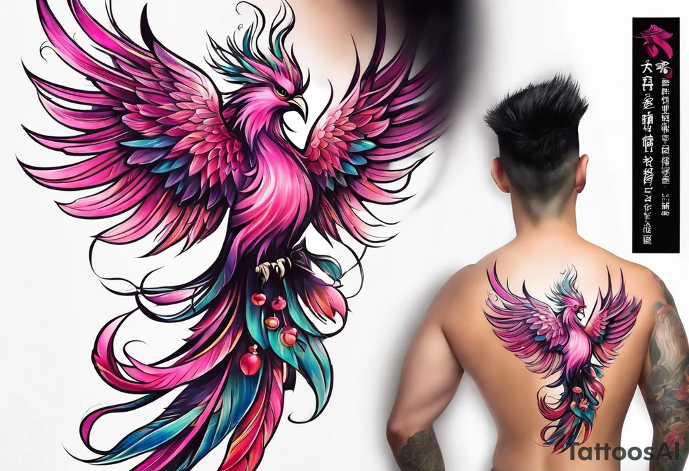 Phoenix pink tattoo idea