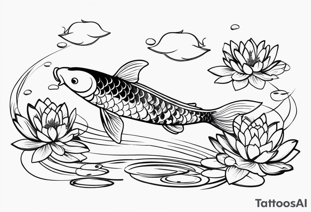 Koi fish and water lilies. tattoo idea