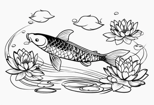 Koi fish and water lilies. tattoo idea