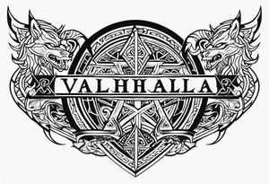 Valhalla sword shield dragon axe Valknut  tribal tattoo idea