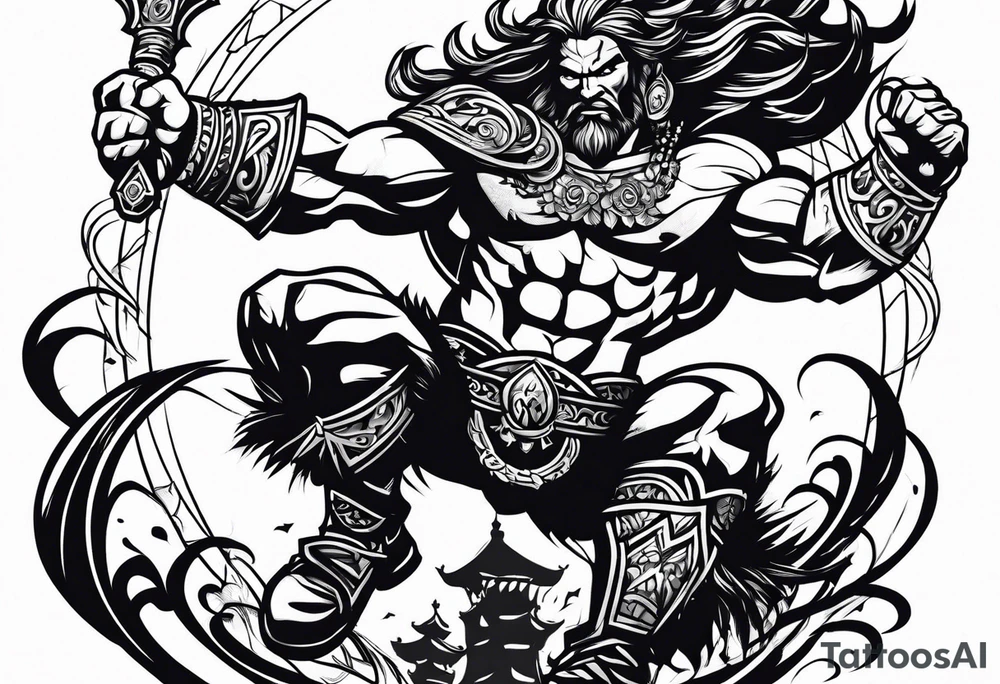 leaping barbarian tattoo idea