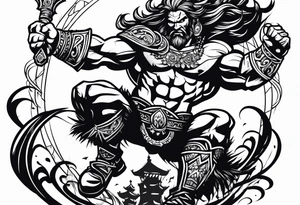 leaping barbarian tattoo idea