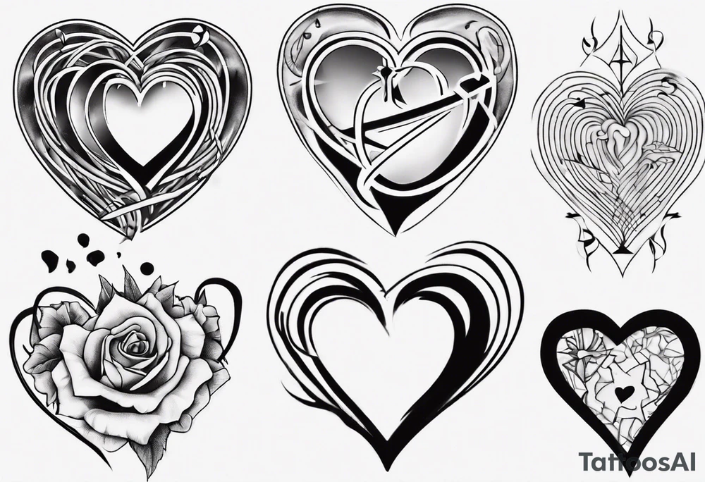Name Christian Peterson inside a heart with minimalist urban design tattoo idea