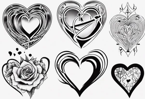 Name Christian Peterson inside a heart with minimalist urban design tattoo idea