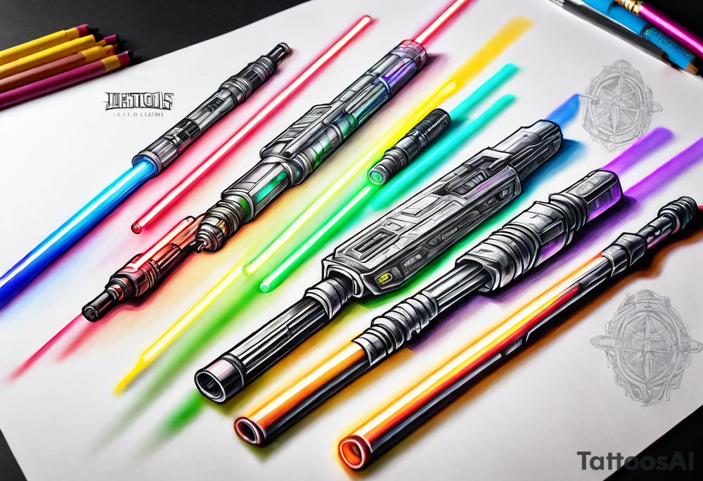 A field of lightsabers tattoo idea