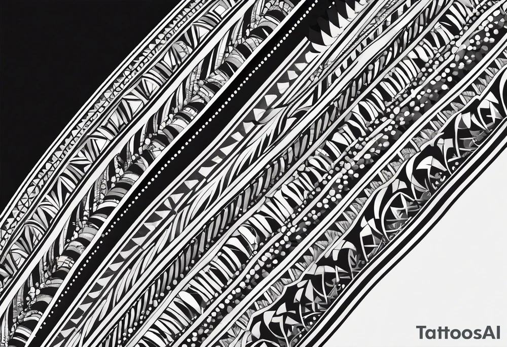Simple vertical line work with tribal elements (for the bicep area) tattoo idea Simple vertical line work with tribal elements (for the bicep area) tattoo idea