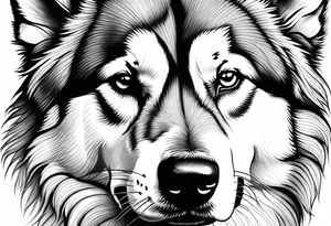 Half malamute tattoo idea
