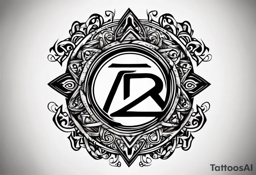 A naruto headband with the letters AR in the middle tattoo idea