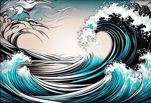 water waves simple tattoo idea