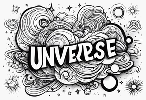 The word Universe tattoo idea