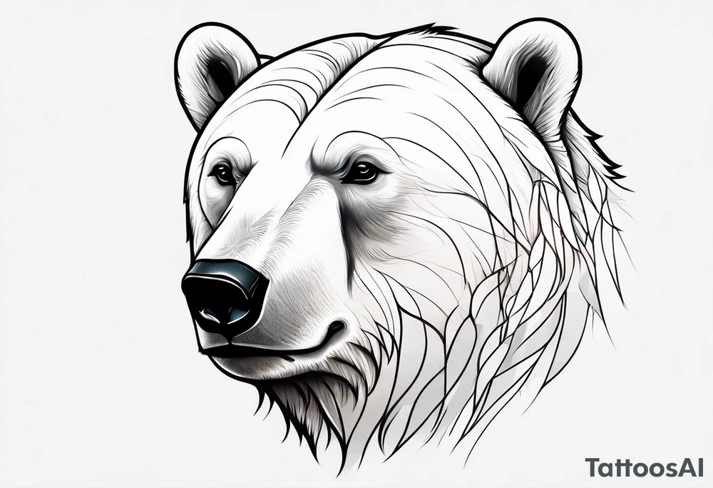 Polar bear in a minimalist but masculine 
 way tattoo idea