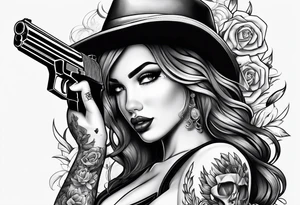 gangsta girl and guns tattoo idea