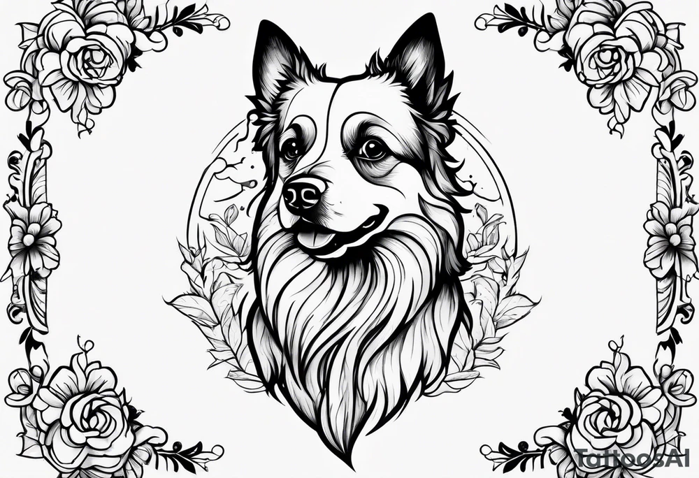 Outline shape of small dog tattoo idea