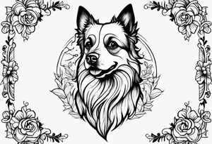 Outline shape of small dog tattoo idea