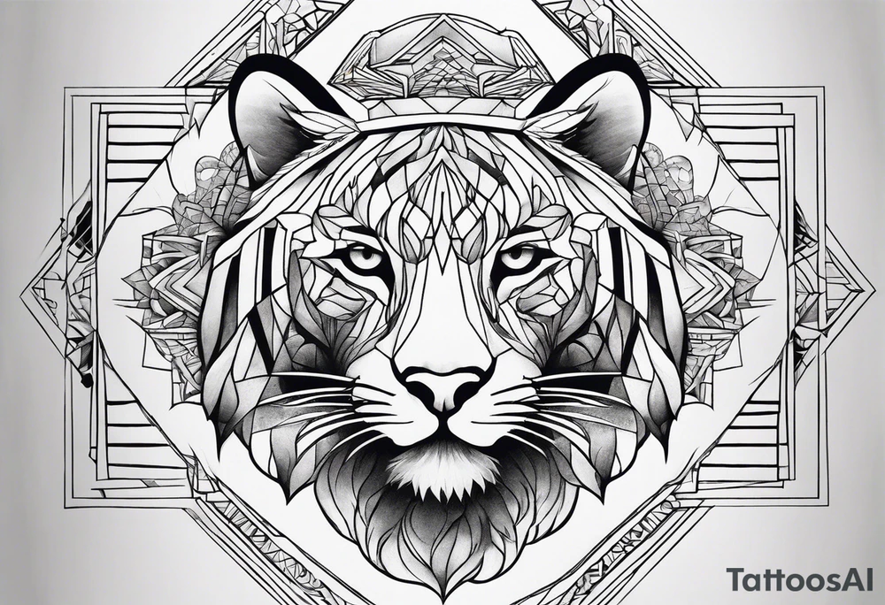 Geometric animal tattoo idea