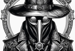 steampunk plague doctor tattoo idea