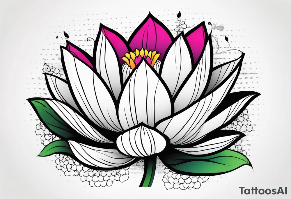 Lotus flower with stem tattoo idea
