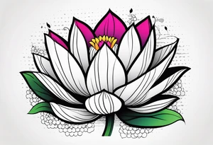 Lotus flower with stem tattoo idea