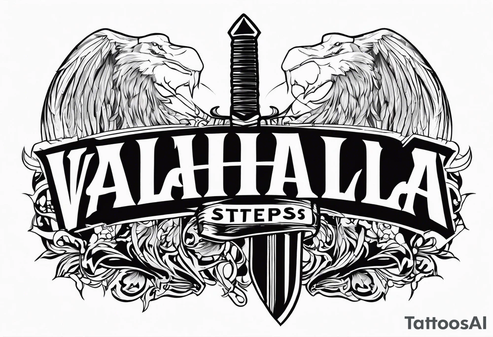 Valhalla  steps sword tattoo idea