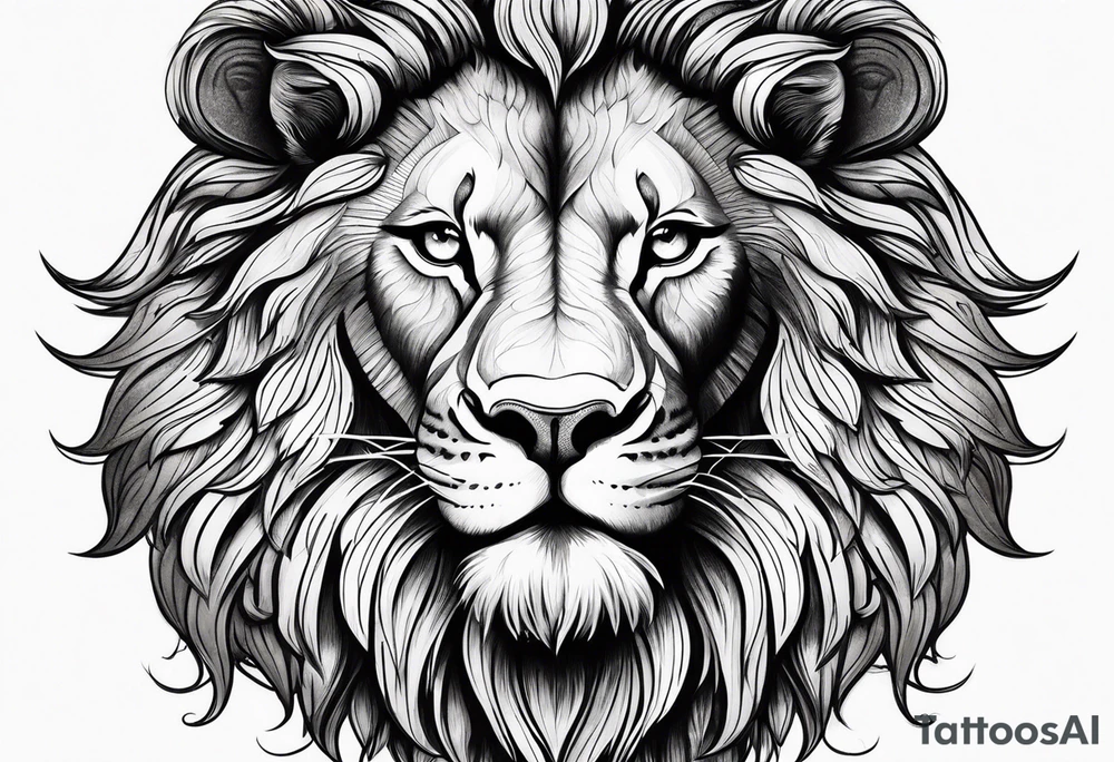 Fierce lion head tattoo idea