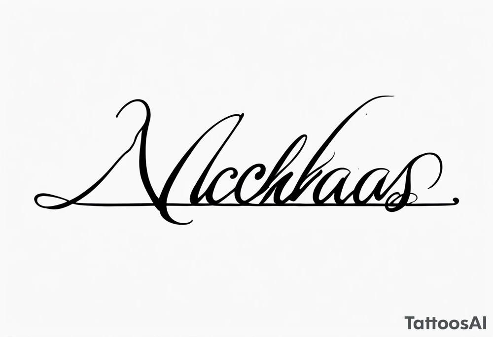 Nicholas written in cursive on spine tattoo idea