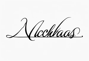 Nicholas written in cursive on spine tattoo idea