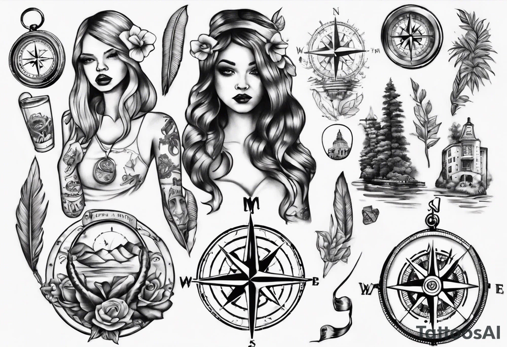Girls Mystery Trip from Cincinnati w/compass tattoo idea