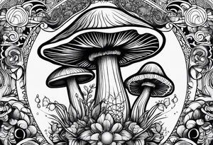 mushroom psychedelic tattoo idea