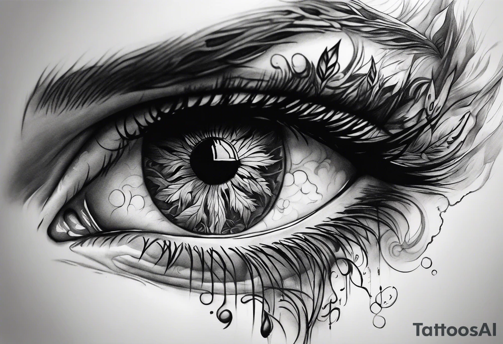 smoke rising from eye tattoo idea