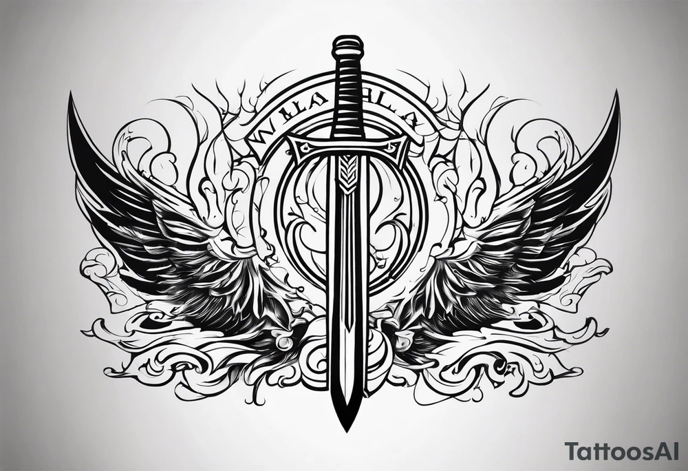 Valhalla fire sword tattoo idea