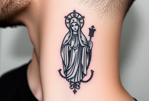 russian christian orthodox virgin mary holding the russian orthodox thurible chains tattoo idea