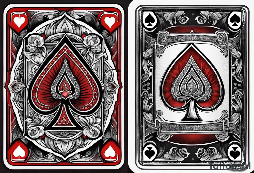 Praying hands in the ace of spade playing card tattoo idea