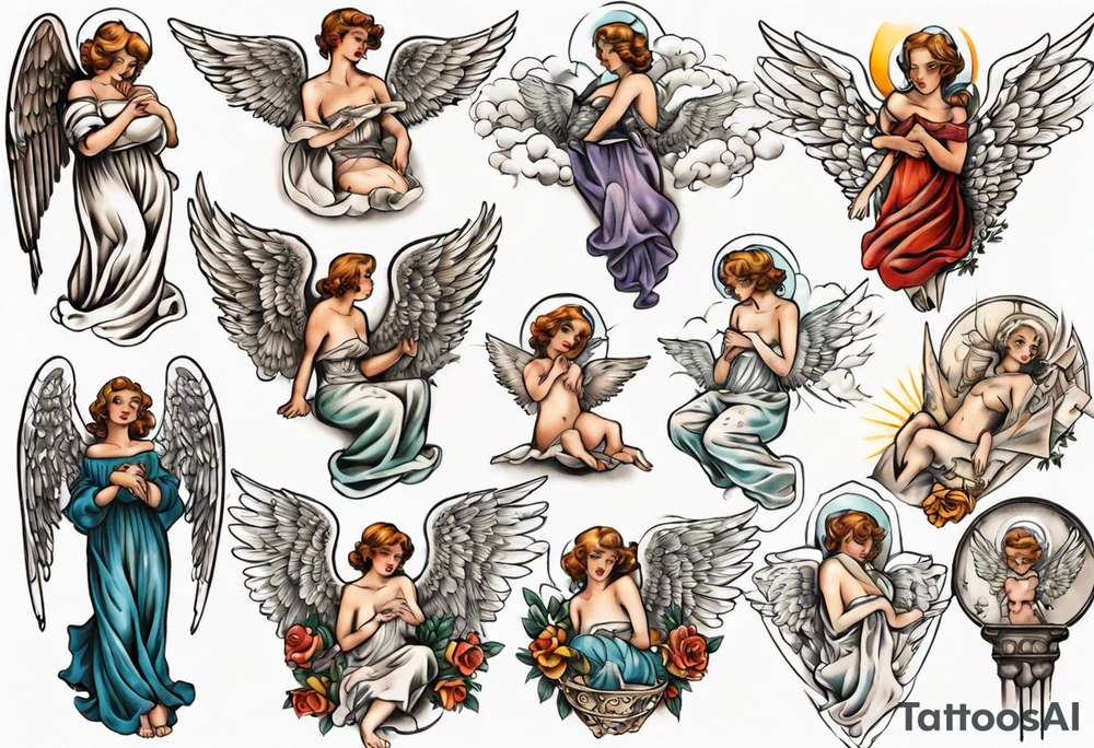 Angel on a balcony tattoo idea