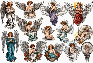 Angel on a balcony tattoo idea