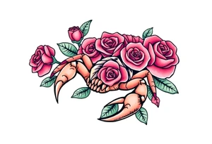 Scorpion with roses tattoo idea