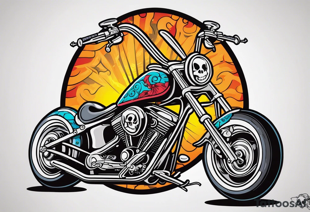 Chopper skull tattoo idea