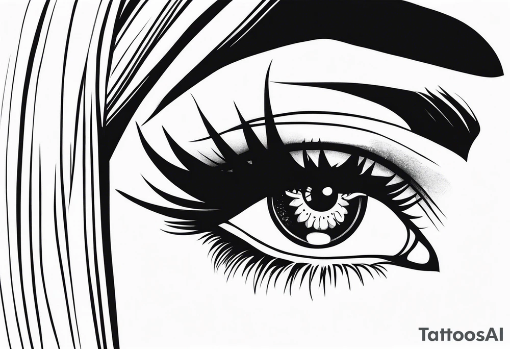goth themed eyes tattoo idea