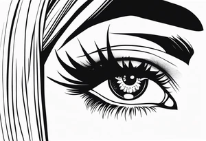 goth themed eyes tattoo idea