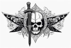Sword with skull through the head tattoo idea