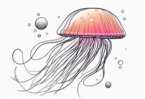 Space jellyfish with long tentacles tattoo idea