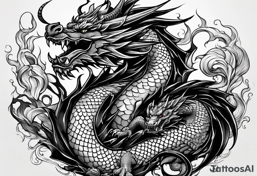 Black dragon tattoo idea