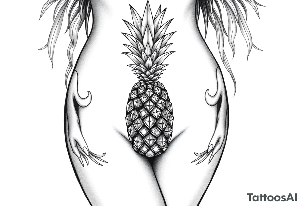 Pubic area vagina and anus using a pineapple with diamonds, magestic, crown, tattoo idea Pubic area vagina and anus using a pineapple with diamonds, magestic, crown, tattoo idea