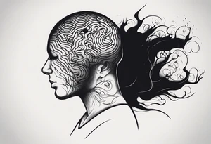 Unsettling depiction of a mind with bipolar. I want it super creepy with no face tattoo idea