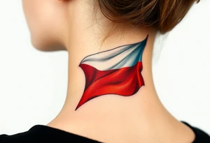 A waving Czech flag with realistic fabric texture tattoo idea