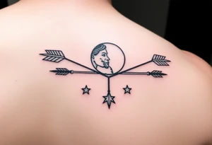 Wesley Brantley Logan with arrows and moons and stars tattoo idea